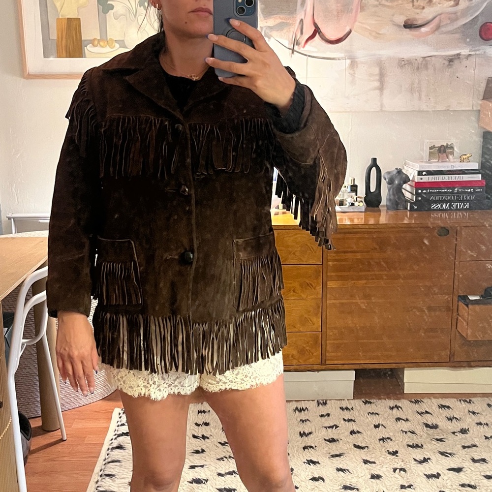 Brown Suede Fringe Jacket - Picture 6 of 13